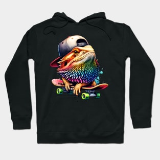 Bearded Dragon Skateboarder Hoodie